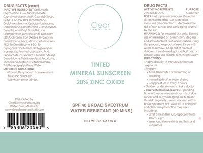 Package Label (Integrative Aesthetics Tinted Mineral Sunscreen Zinc Oxide 204)